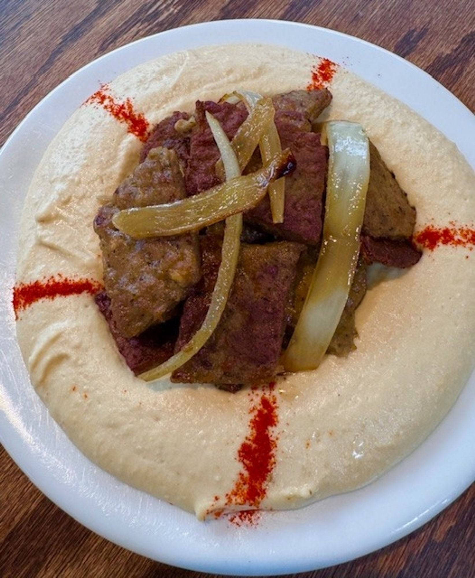 Hummus with Lamb Gyro