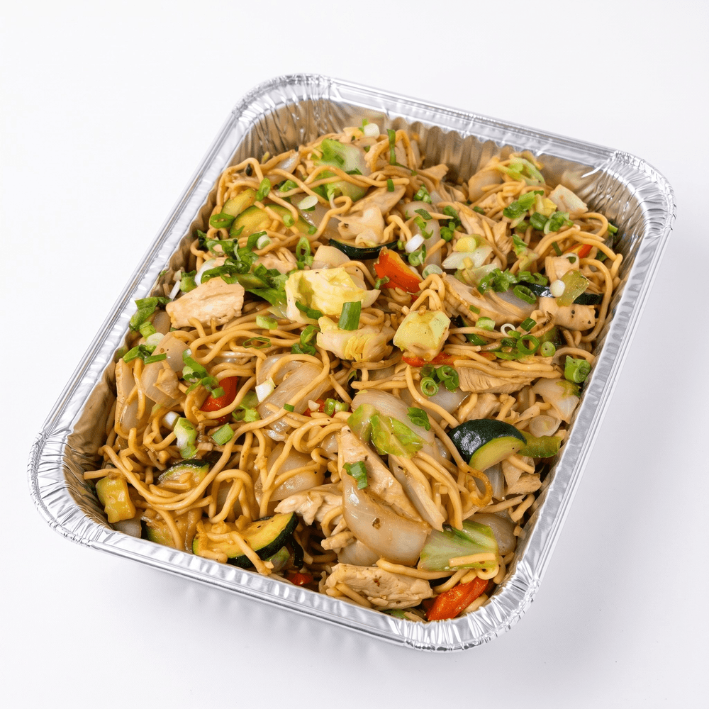 Tray of Yakisoba Chicken