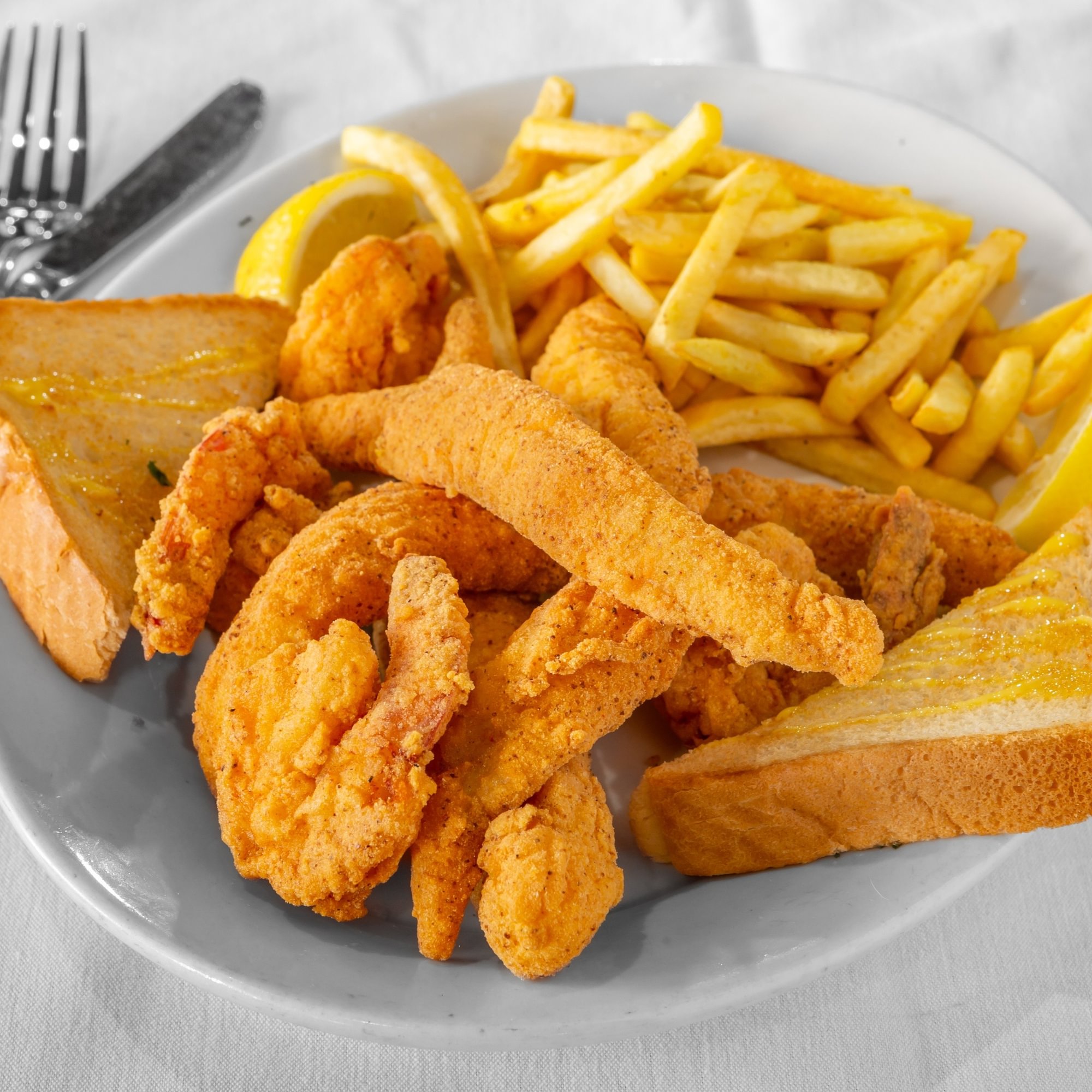 Fish and Shrimp with Cajun Ranch Fries