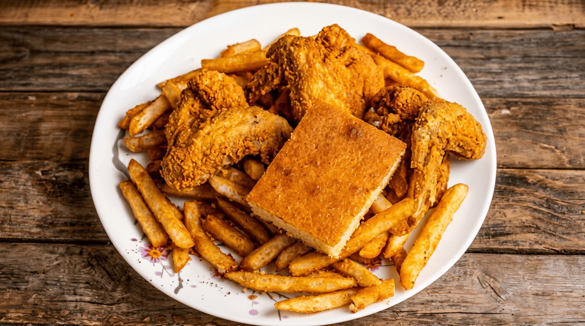 #3: 3pc Wings, Side, Soda & Cornbread