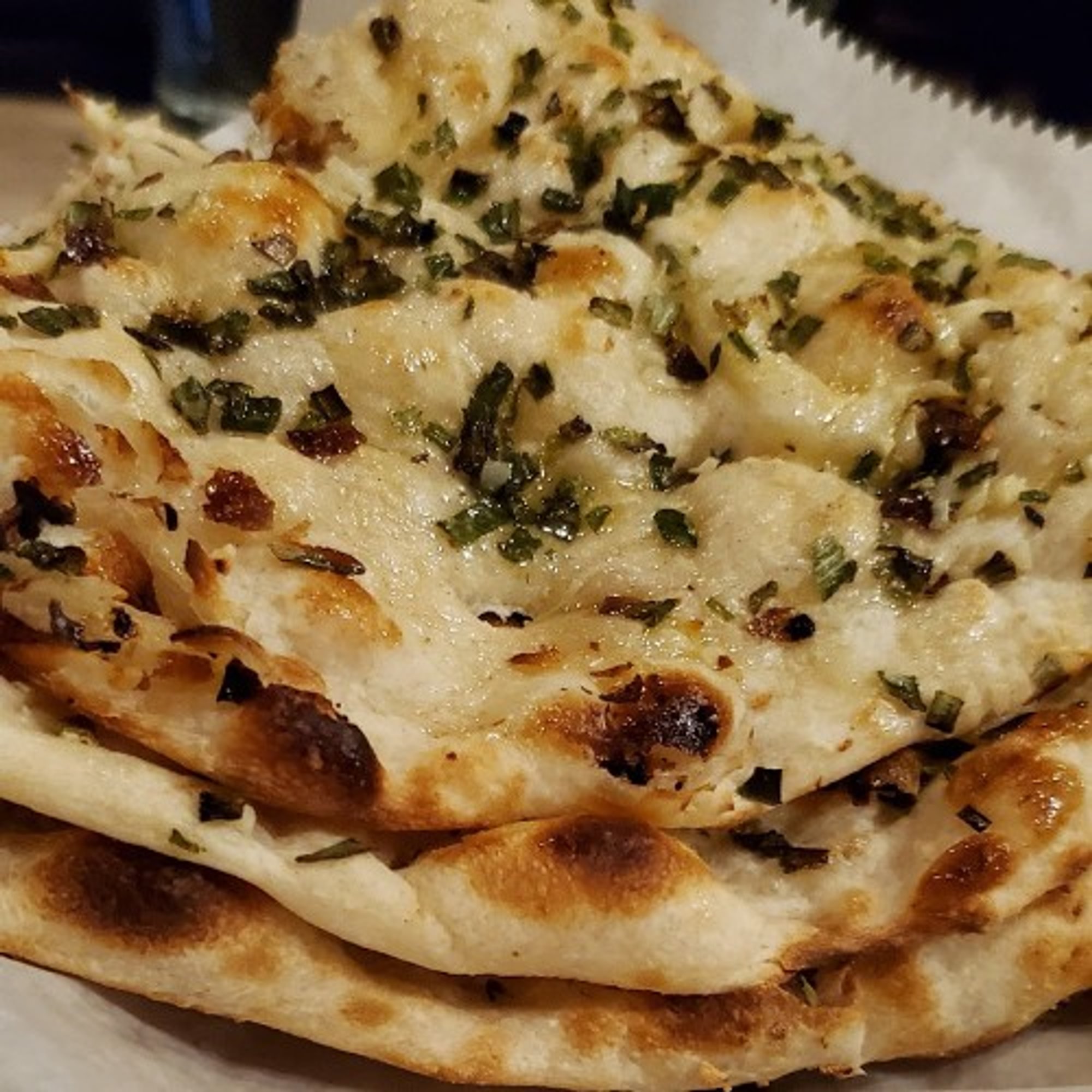 Garlic and Chive Naan