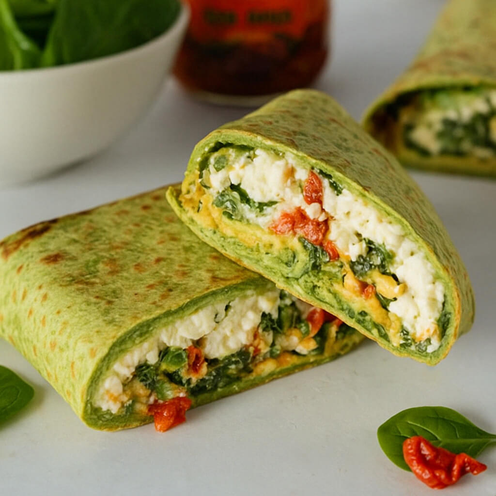 Spinach Feta Egg White Wrap