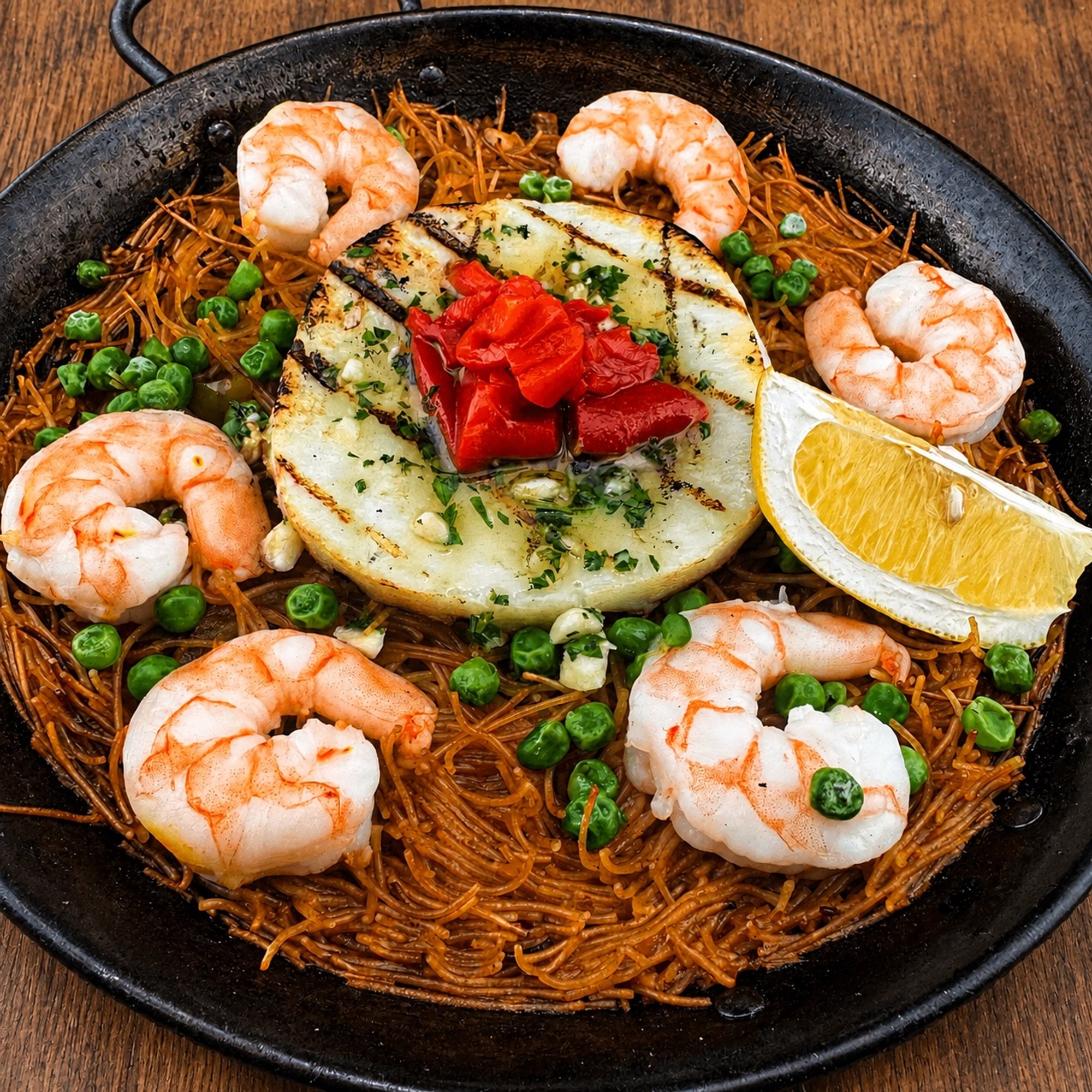 Seafood Noodle Paella (Fideua)