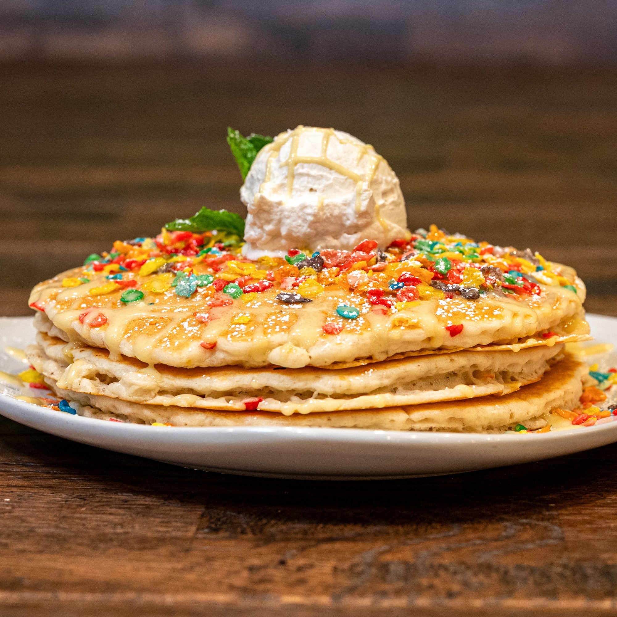 Fruity Pebble Pancakes