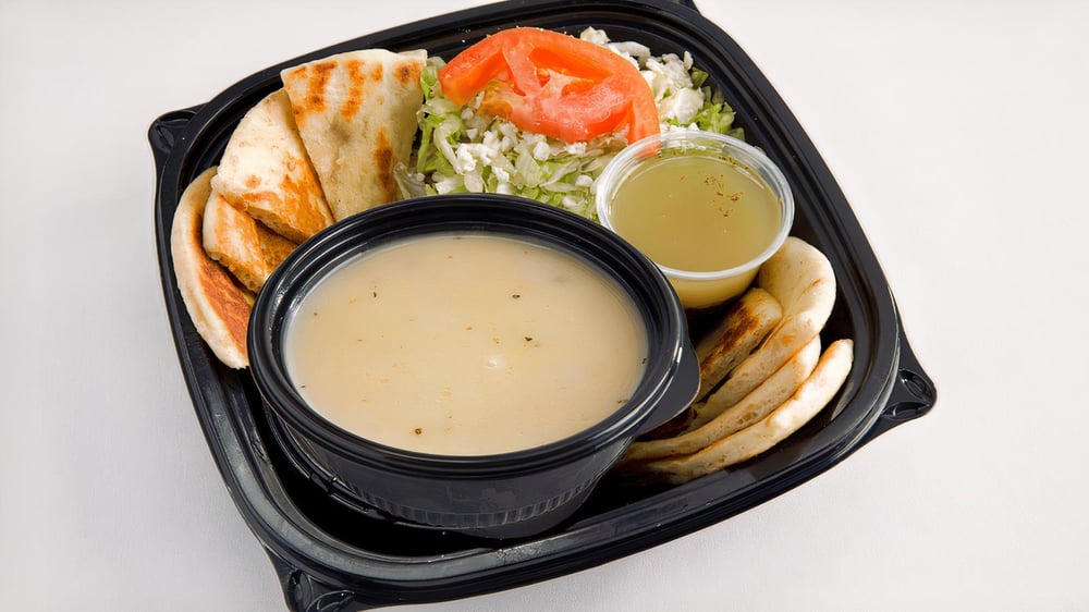 Tomato Basil Bisque Soup, Salad, Bread