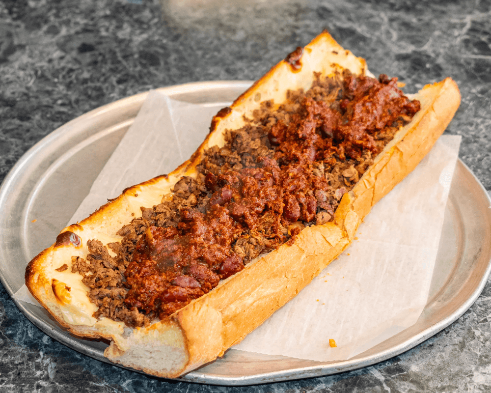 (X-Lg) # 7 Steak, Onions, Cheese, Chili