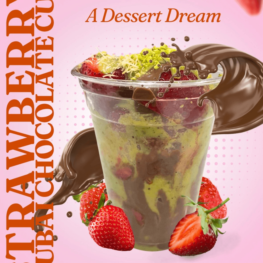 Dubai chocolate strawberry cup