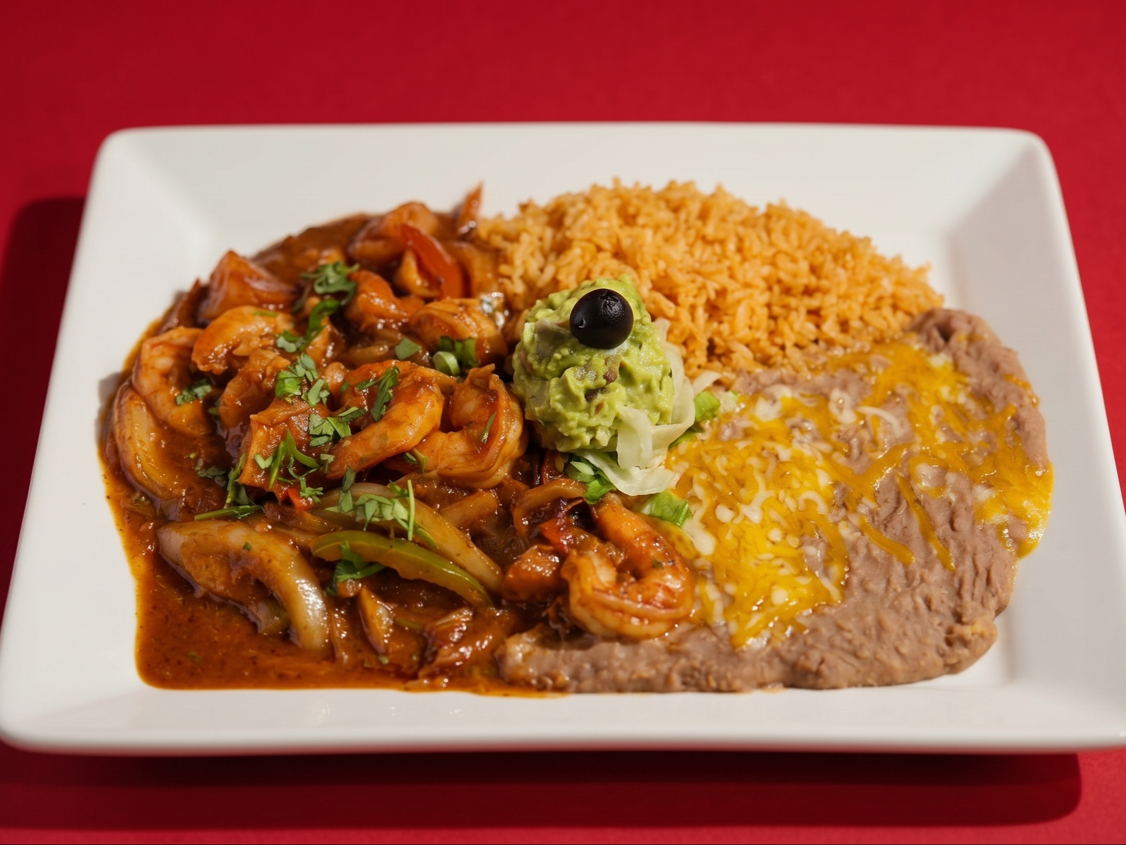 Diablo Shrimp Dinner Plate Spicy