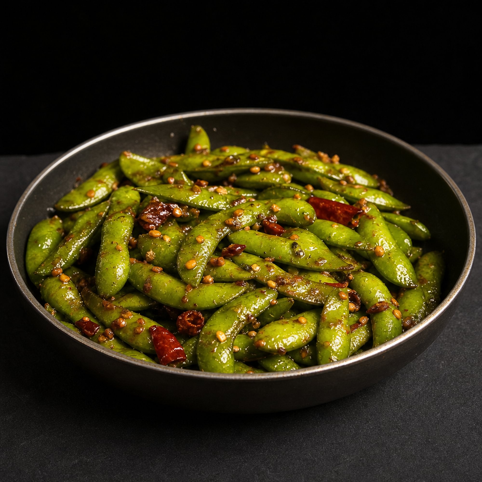 Spicy Garlic Edamame