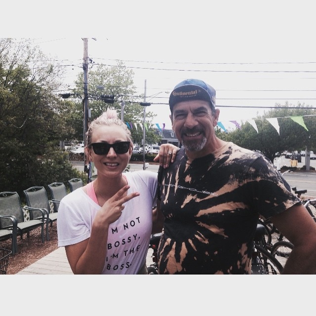 Owner Steve got a Big Bang out of renting a bike to Kaley Cuoco! 