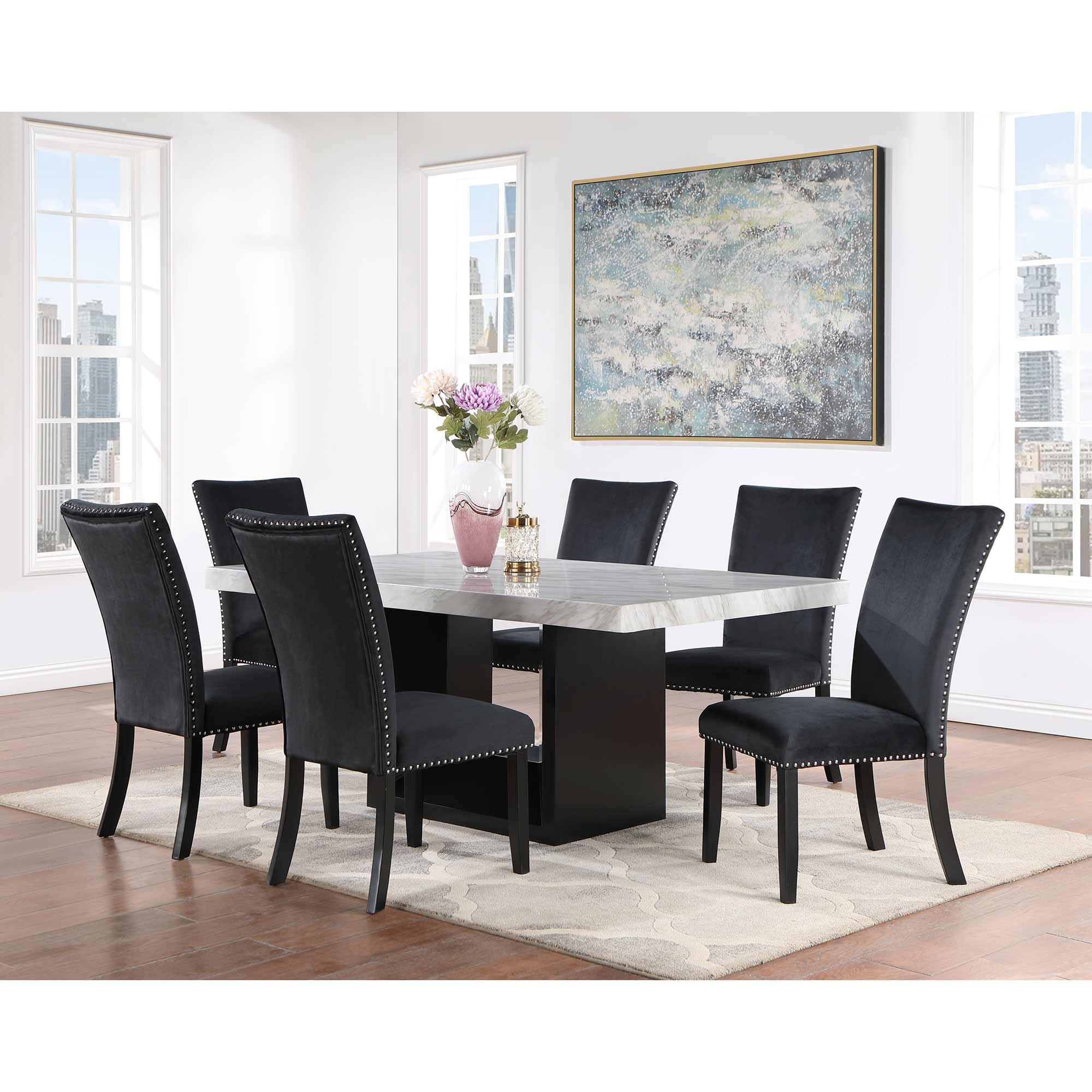 5 - Piece Velvet Black Dining Room Set