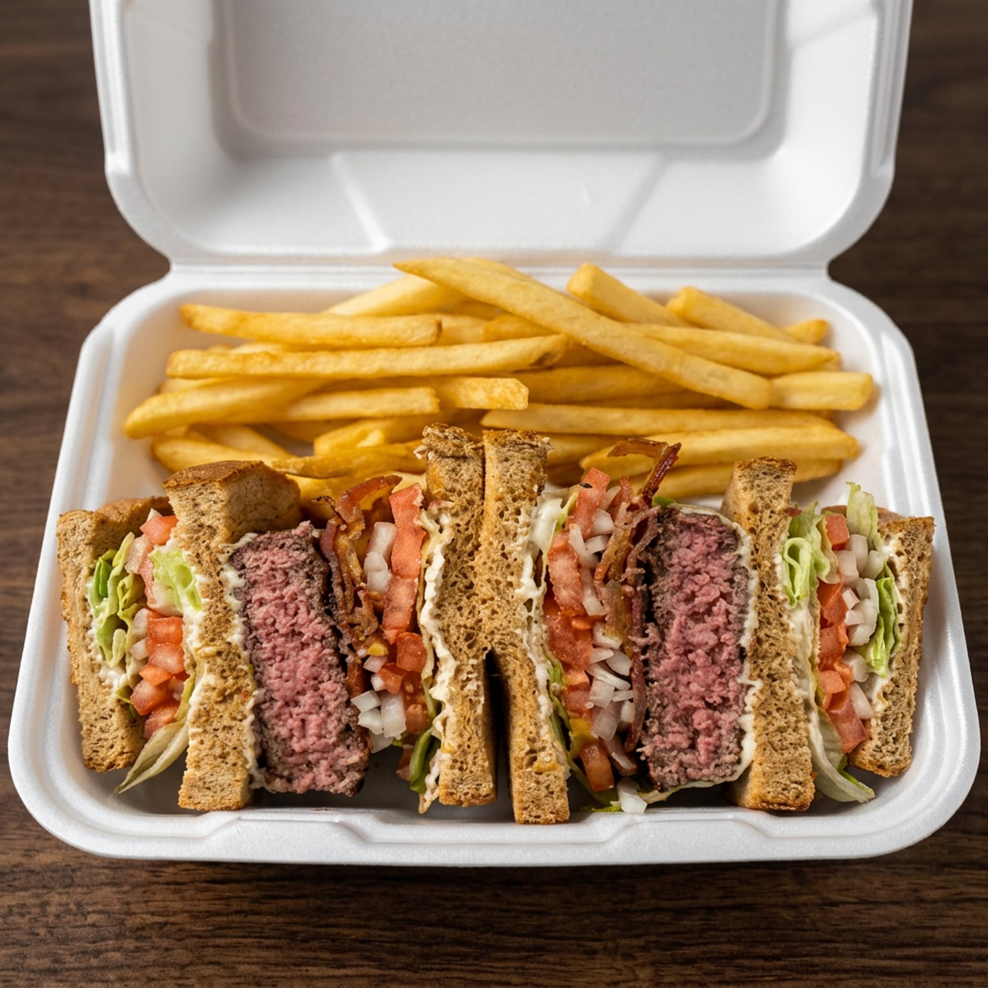 Cheese Burger Club Sandwich
