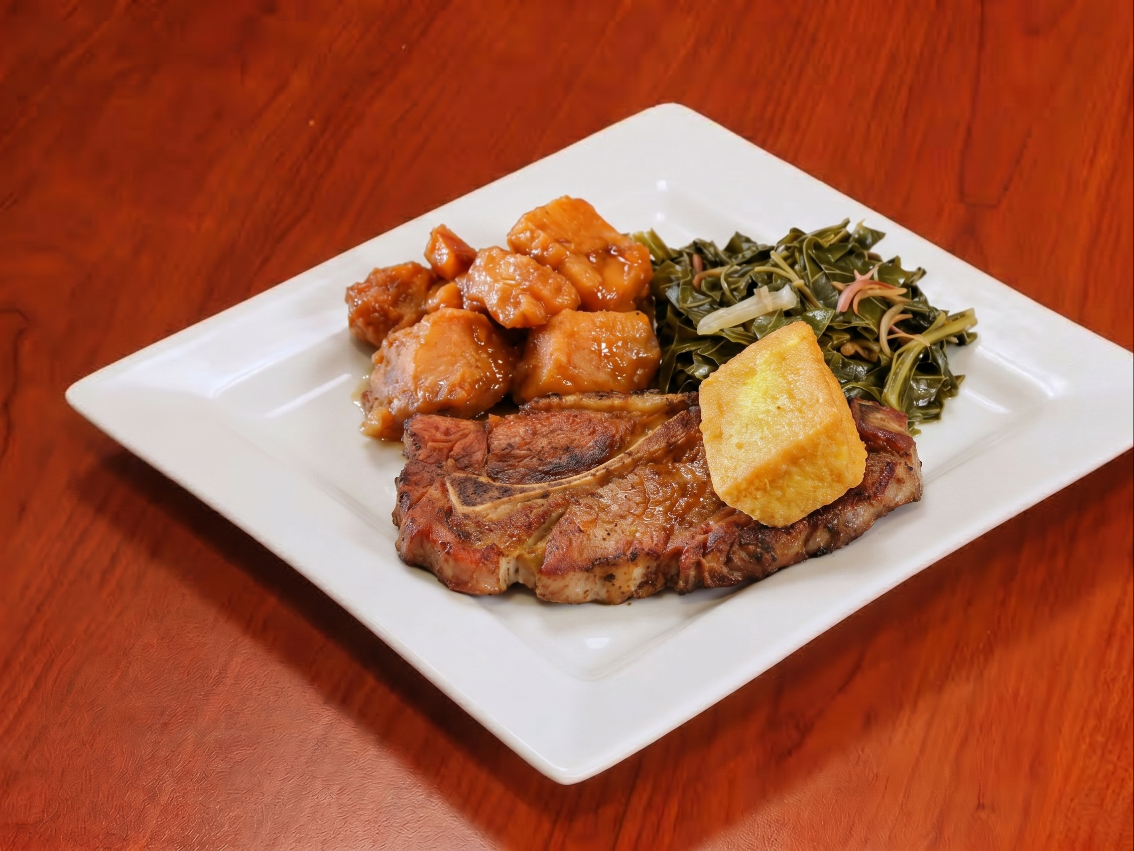 Smoked Pork Steak Plate