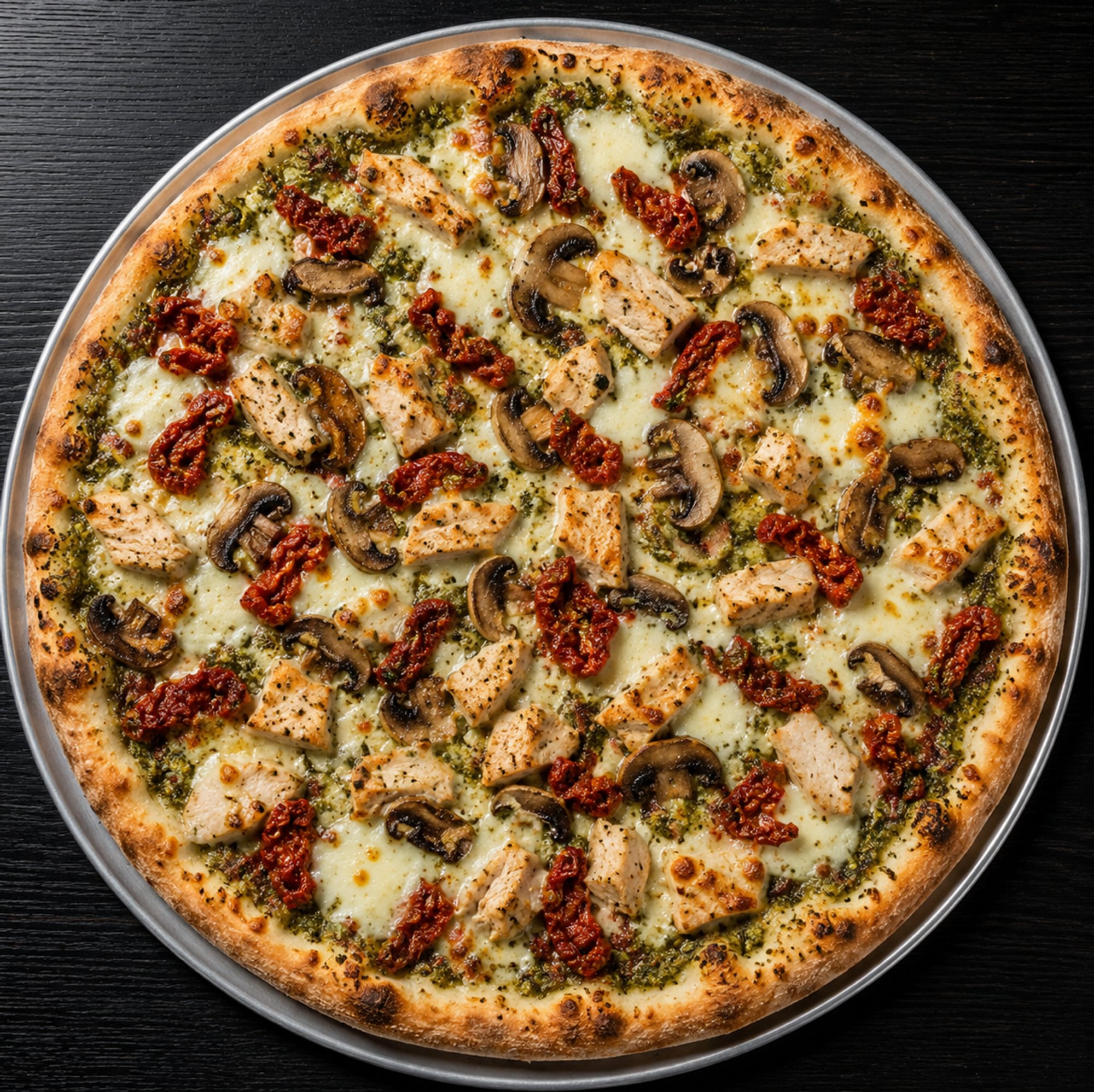 Small Pesto Chicken Pizza