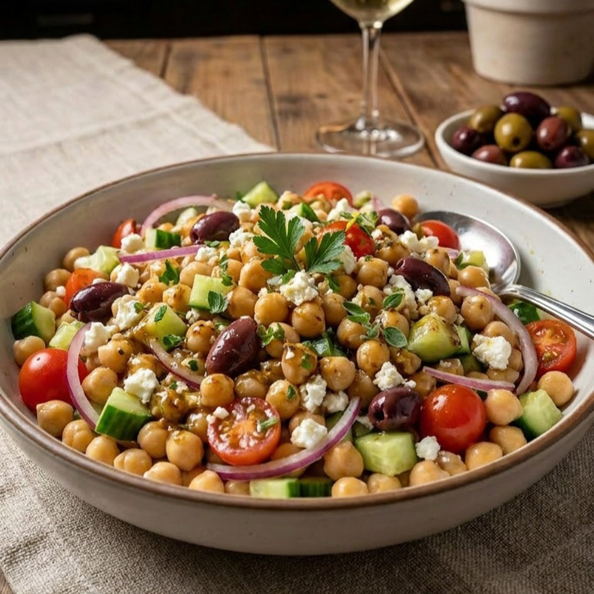 Chopped Greek Chickpea Salad