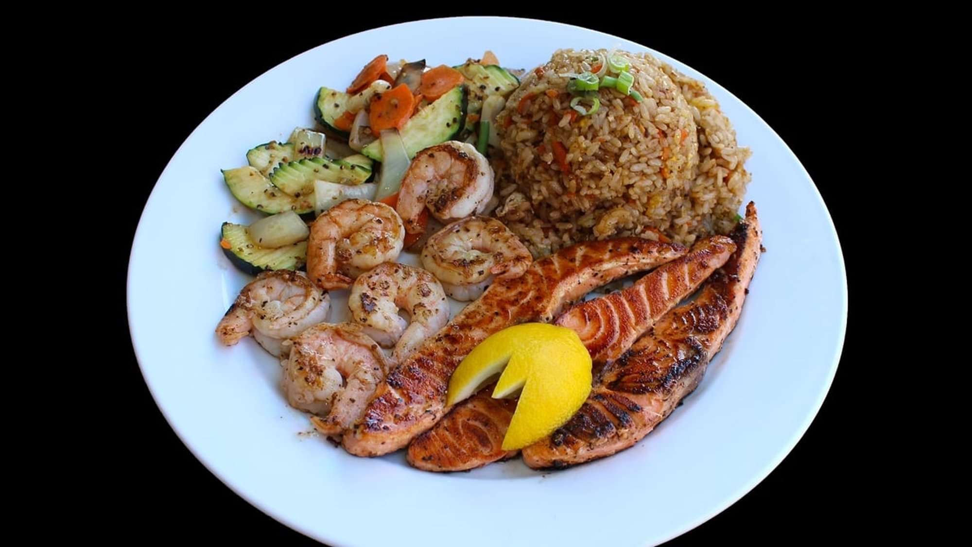 #13 Salmon & Shrimp Plate