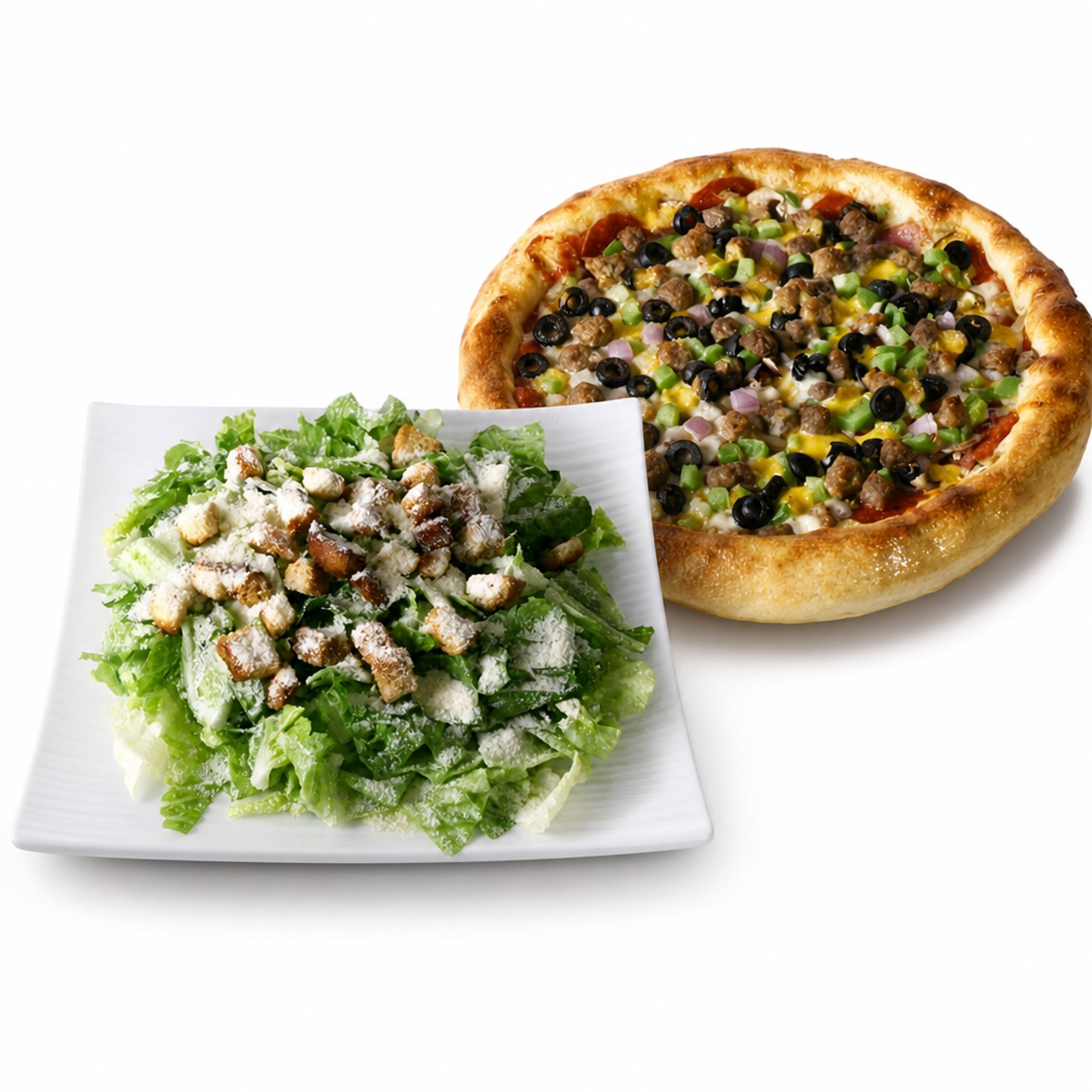 Large Caesar Salad + Pizza Deal