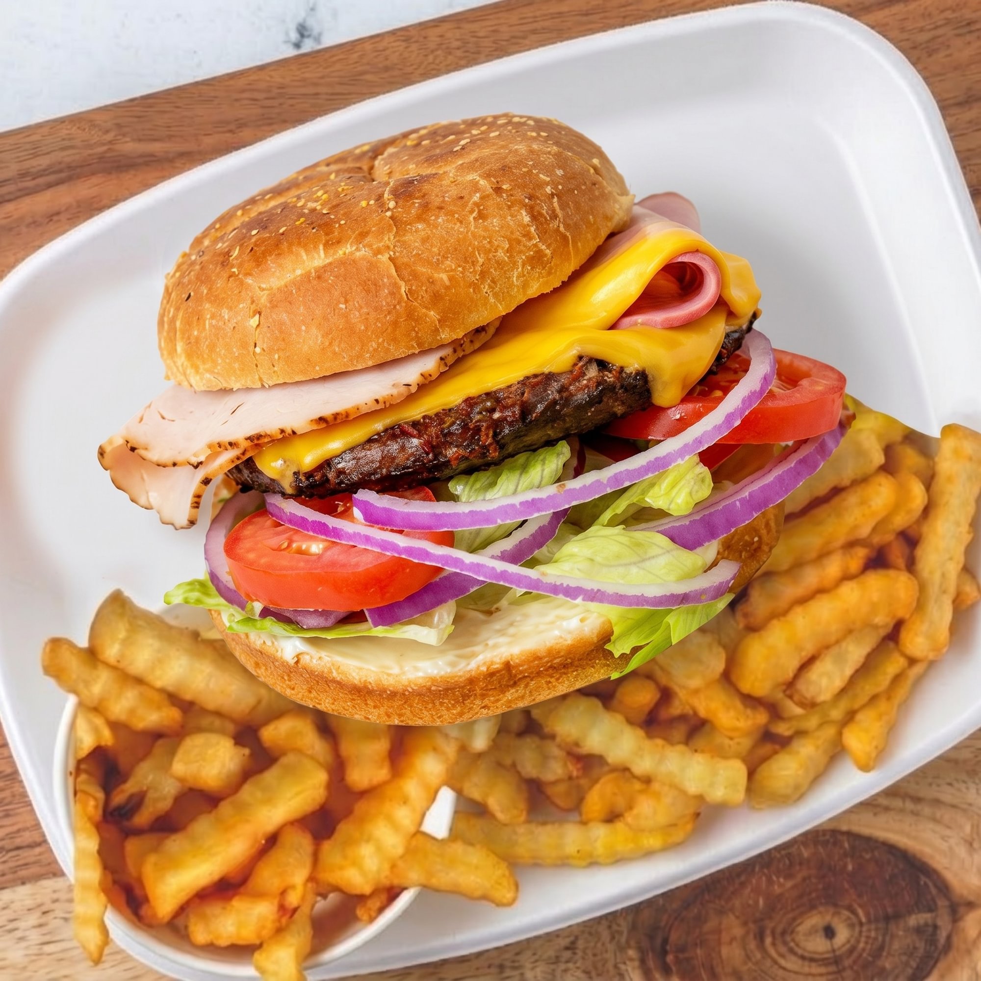 Tuesday: Cheeseburger, Fries, Drink