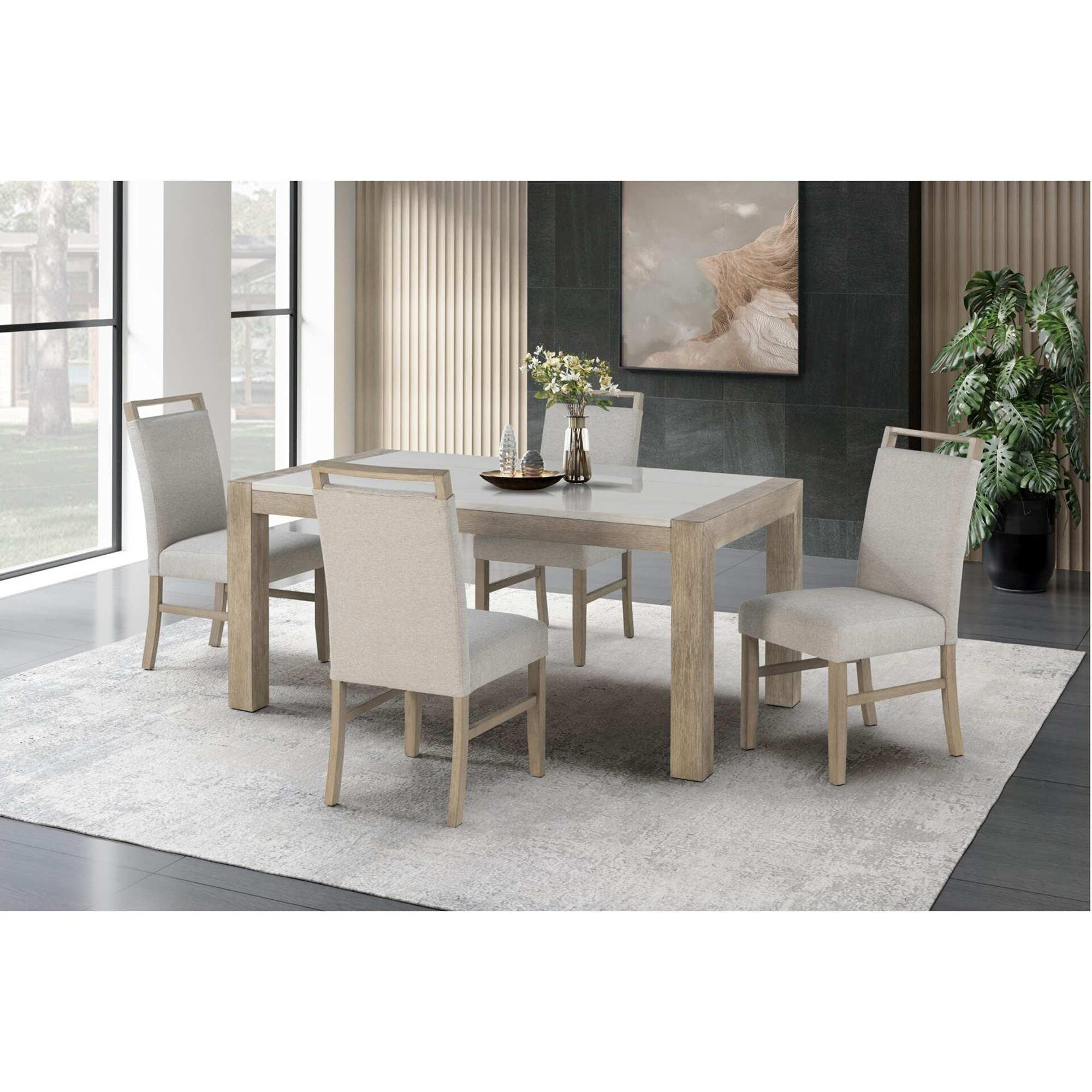 Austin Marble Dining Table w/ 4 Chairs