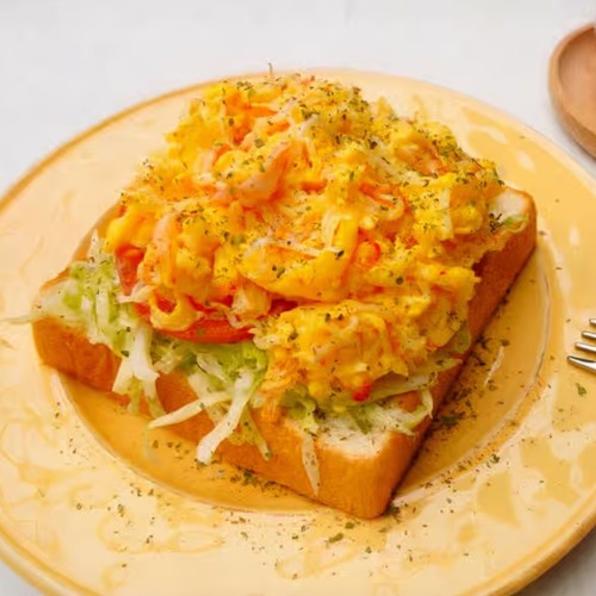Crab Egg Drop Sandwich (芝士蟹柳厚蛋三明治)