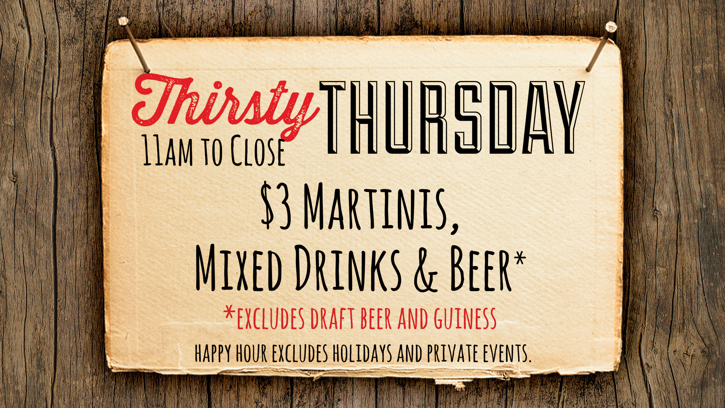 THIRSTY THURSDAYS