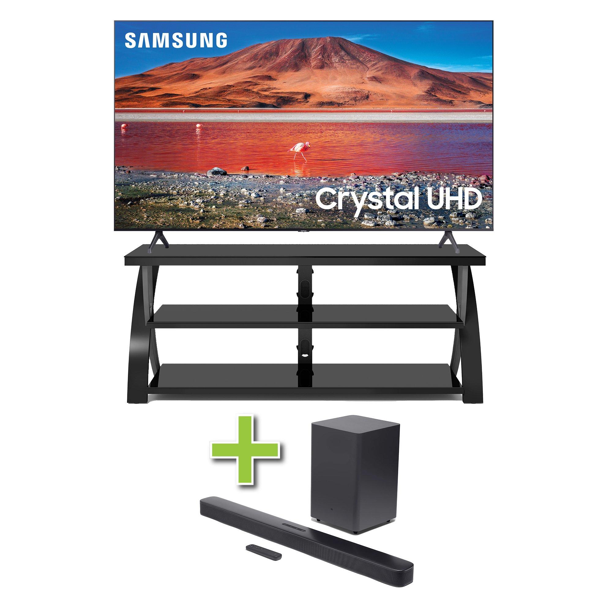 55" Samsung TV w/ Soundbar & TV Stand