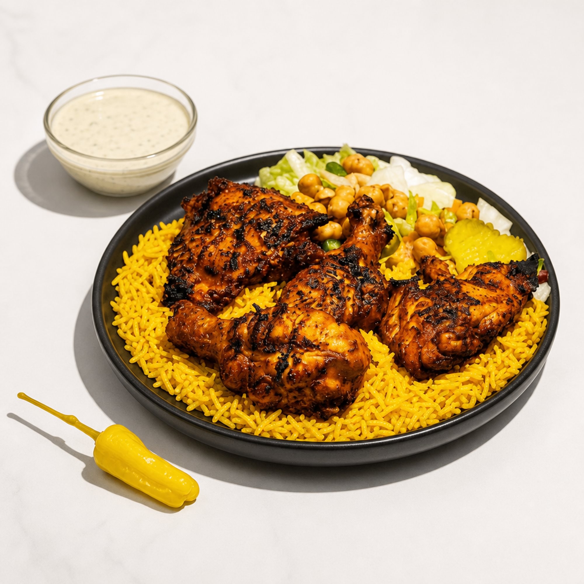 Grilled Chicken Leg with Rice
