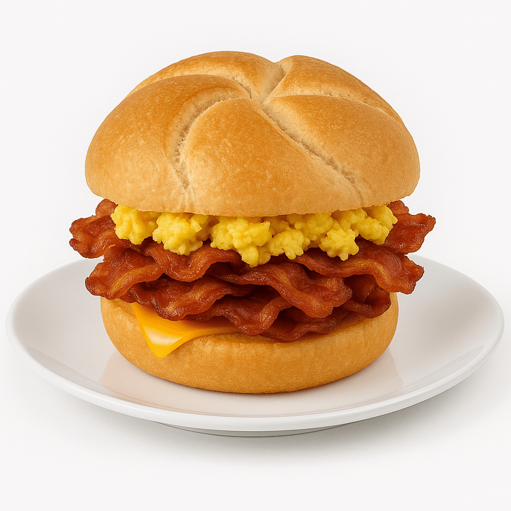 B.2 Eggs & Cheese with Bacon or Sausage