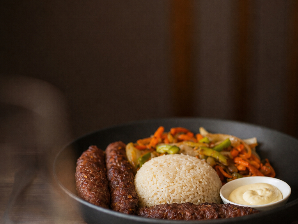 Beef Seekh Kabab With Basmati Rice