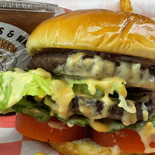 Double-Decker Hamburger Meal