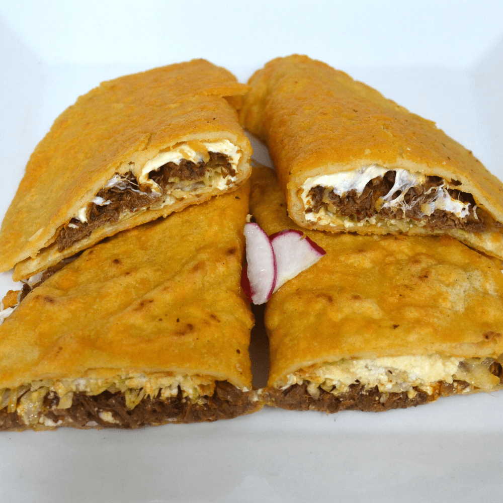 Pre- Hispanic Birria Quesadilla. Soup is Not Included