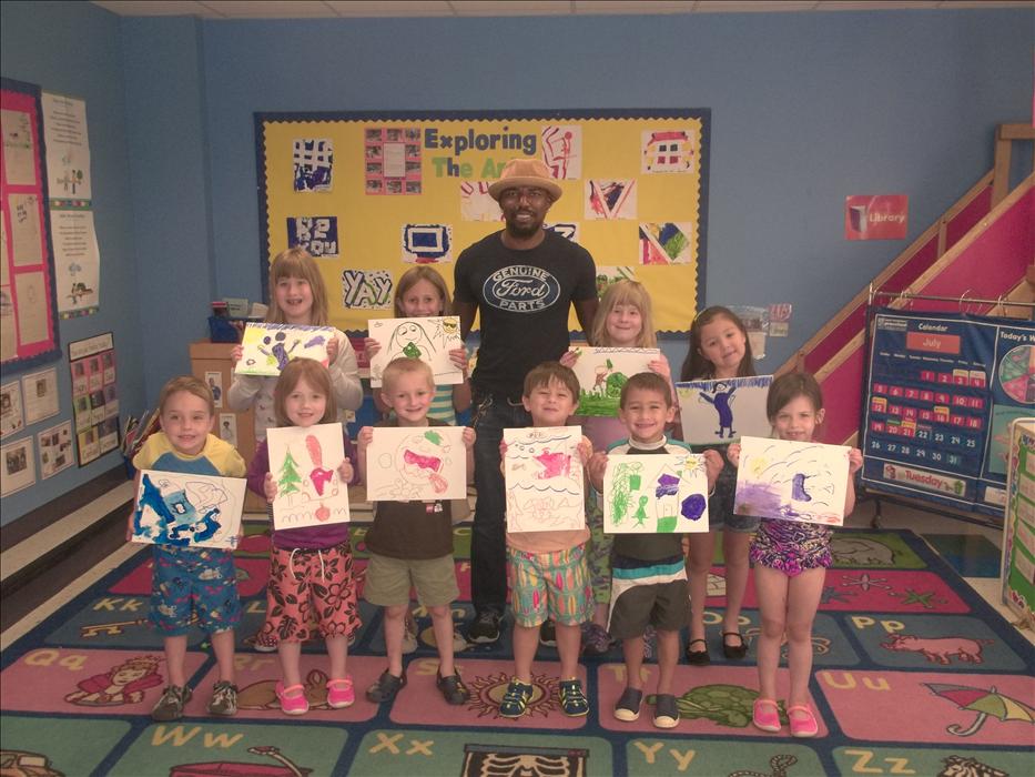 Our Pre-K and School Age children enjoyed a day of painting with local artist Guy Stanley Philoche.