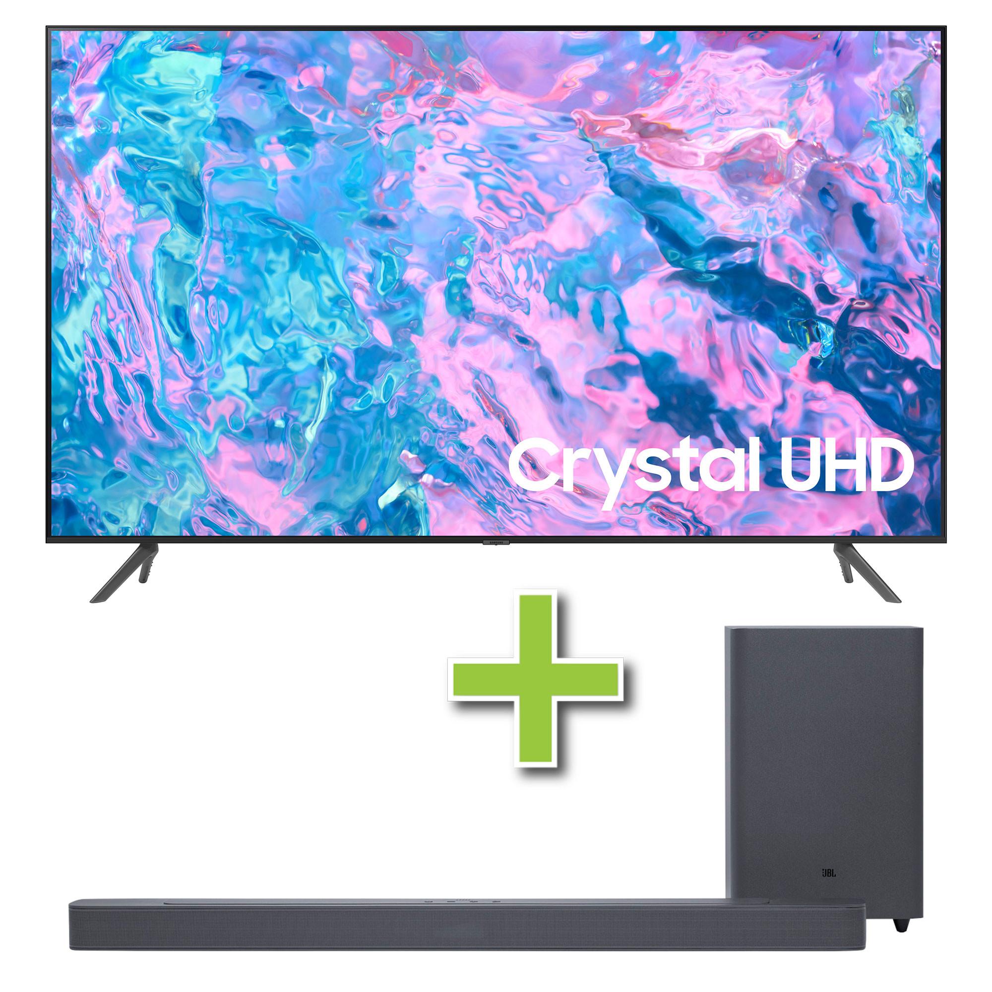 50" Samsung 4K UHD Smart TV & JBL 2.1 Channel Soundbar w/ Wireless Subwoofer
