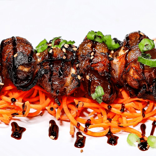 Bacon Wrapped Dates with Goat Cheese