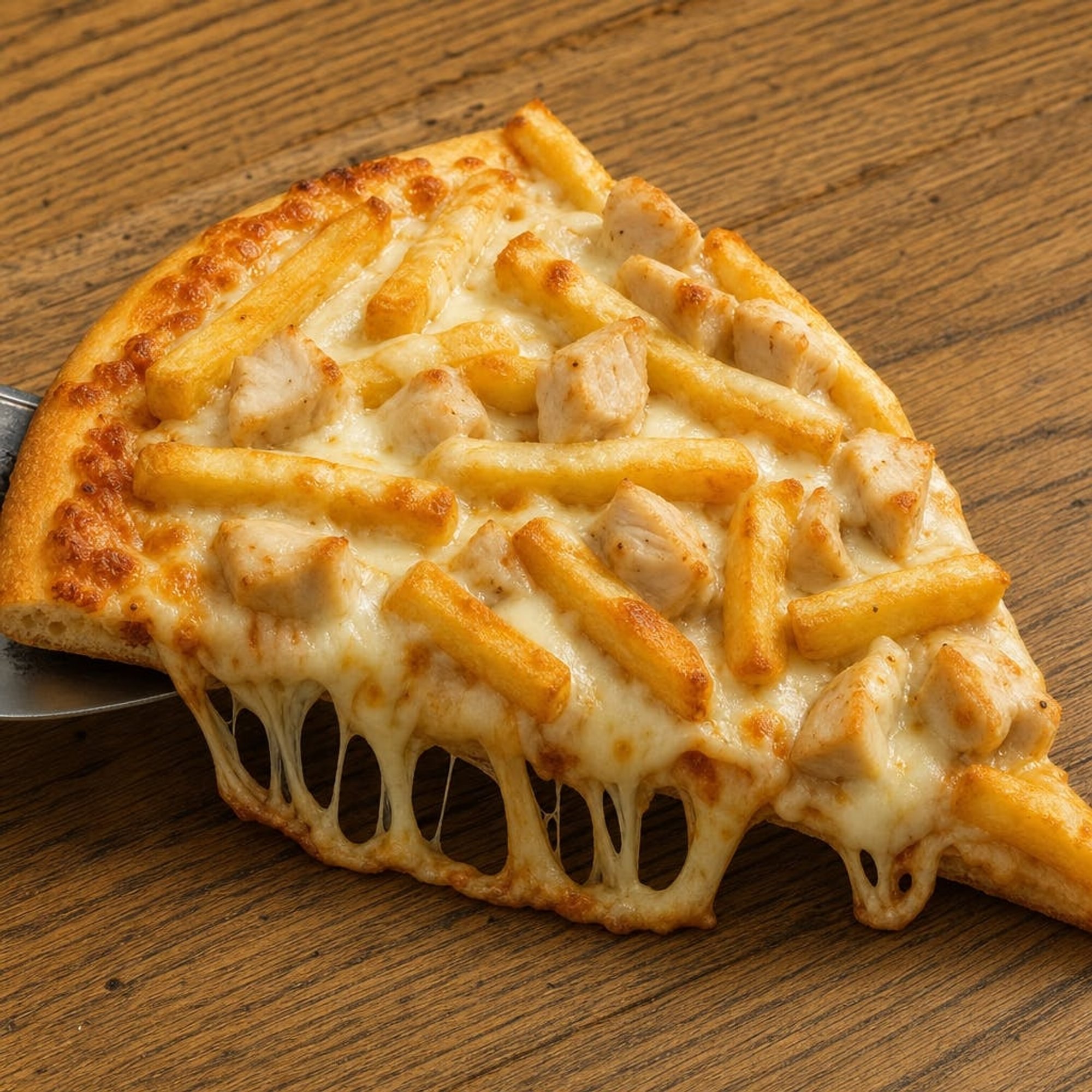 Buffalo French Fries Pizza Slice