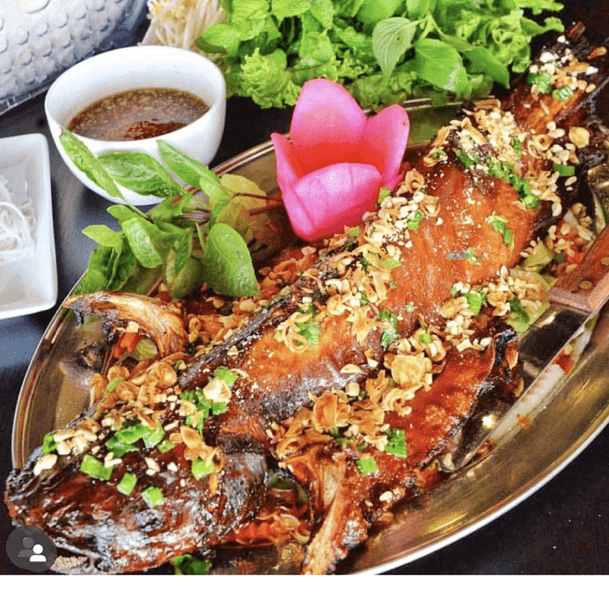 Whole Crispy Roasted Catfish (Ca Nuong Da Don)