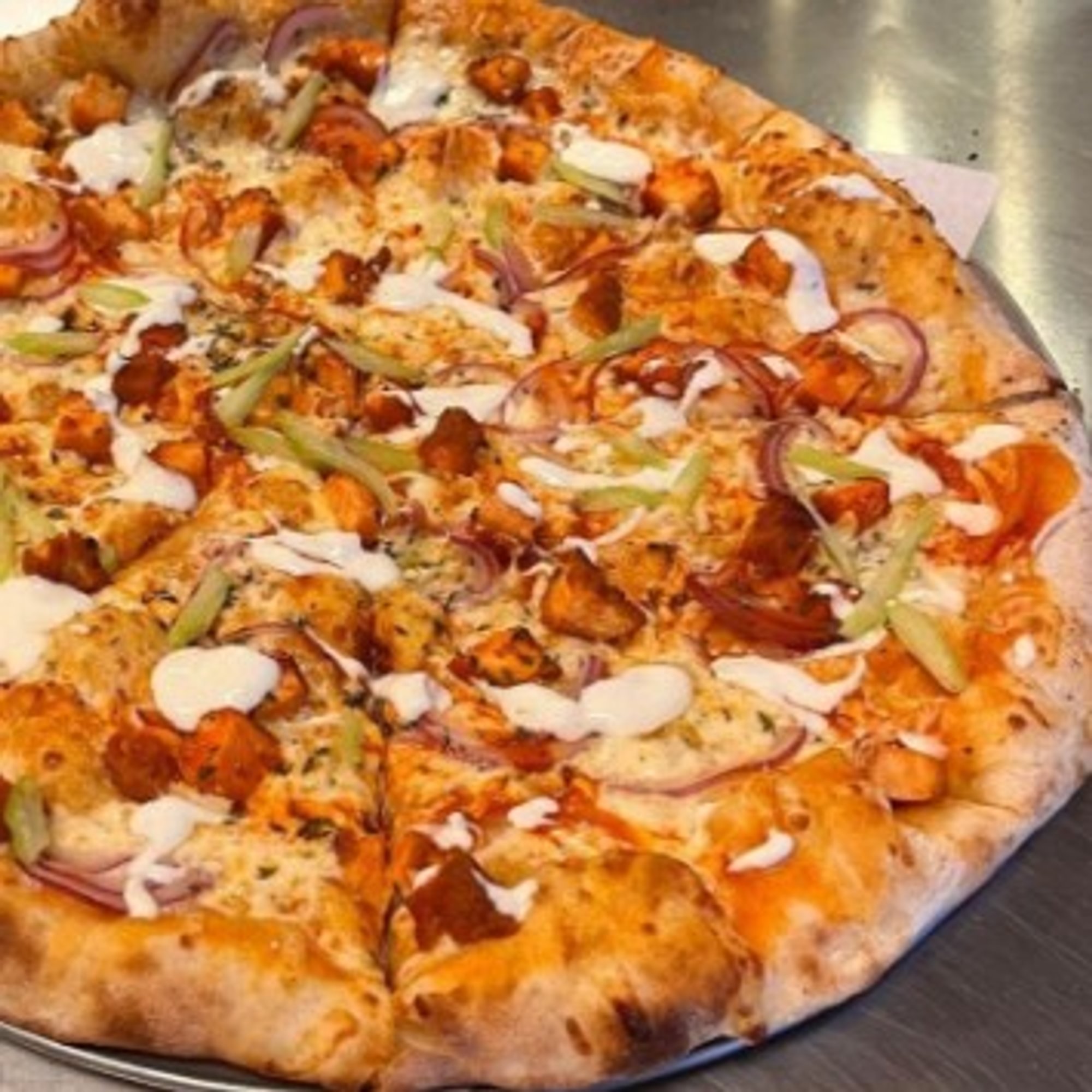 Buffalo Chicken Finger Pizza