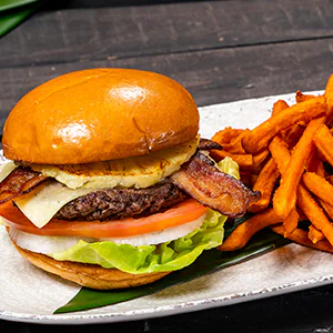 Fish/Shellfish Allergy-Friendly Wagyu Hawaiian Cheeseburger*