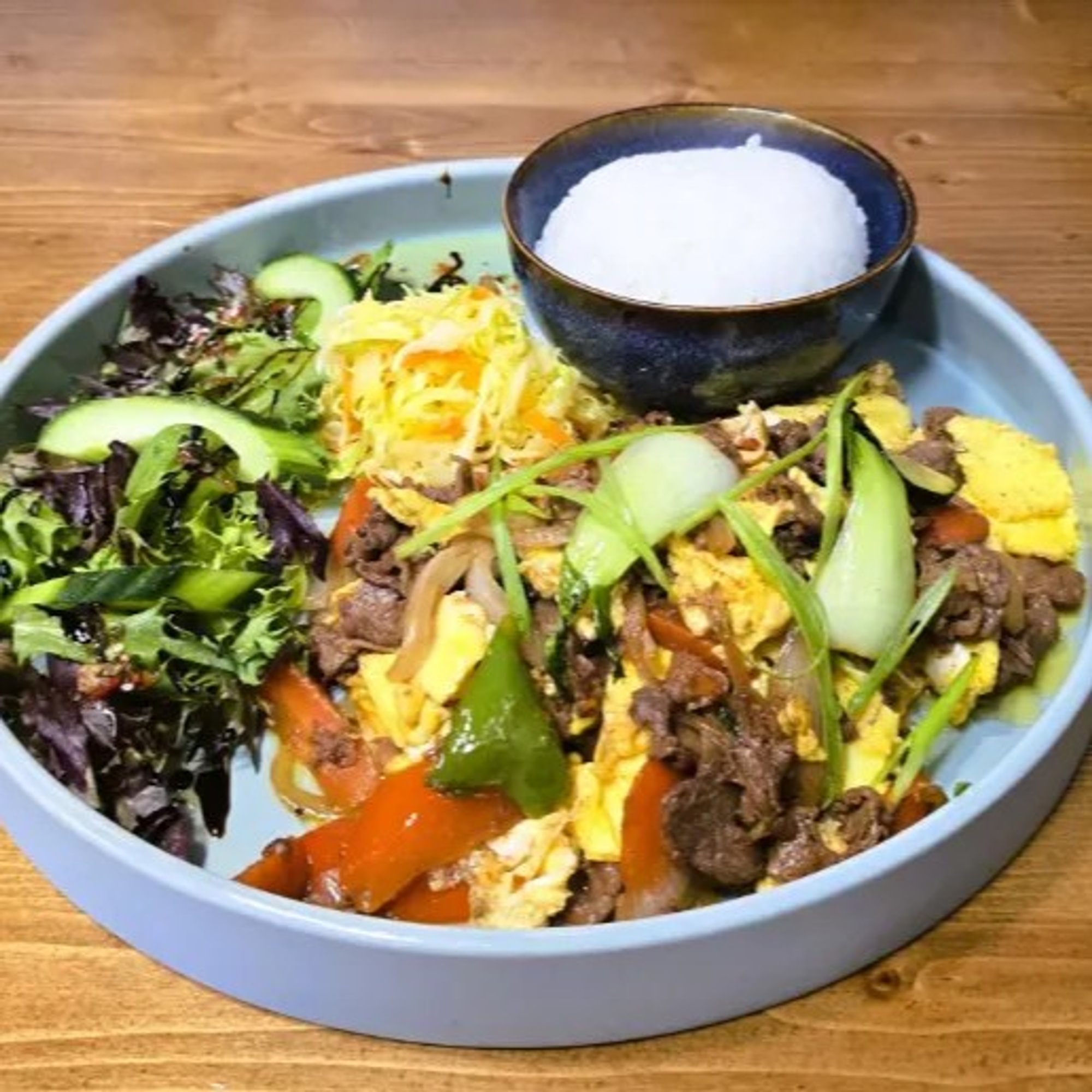 Beef with Fried Eggs