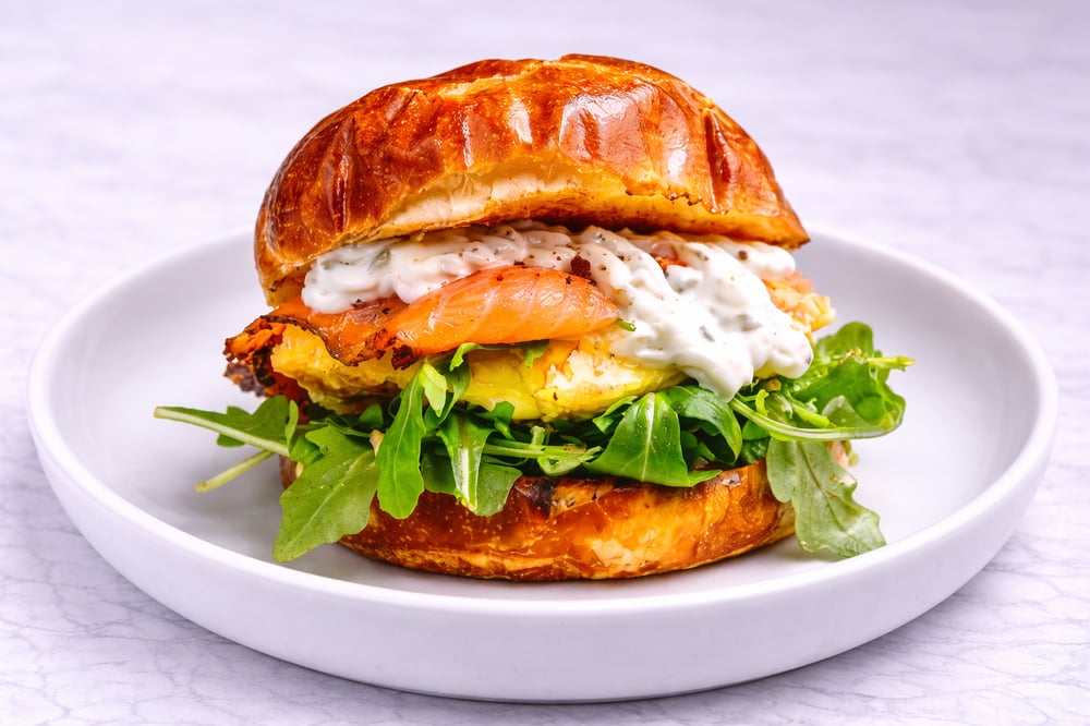 Salmon Pretzel Bun