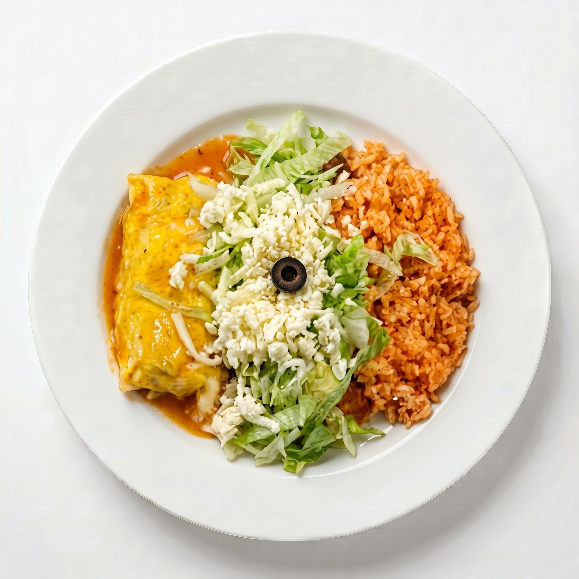 13. Chile Relleno, Enchilada de Queso y Cebolla, Arroz o Frijoles (Chili Relleno, Cheese & Onion...