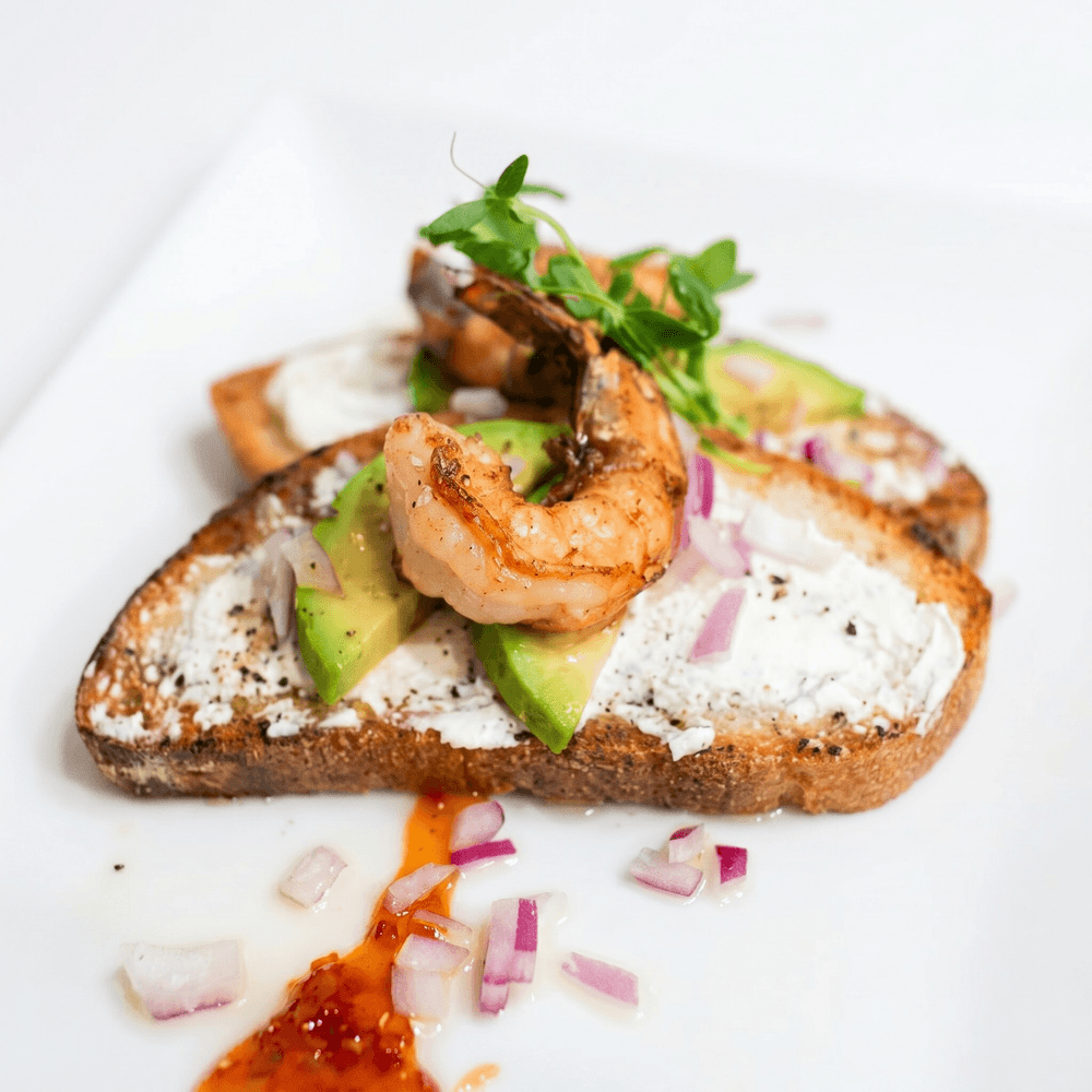 Bruschetta Avocado Gamberi