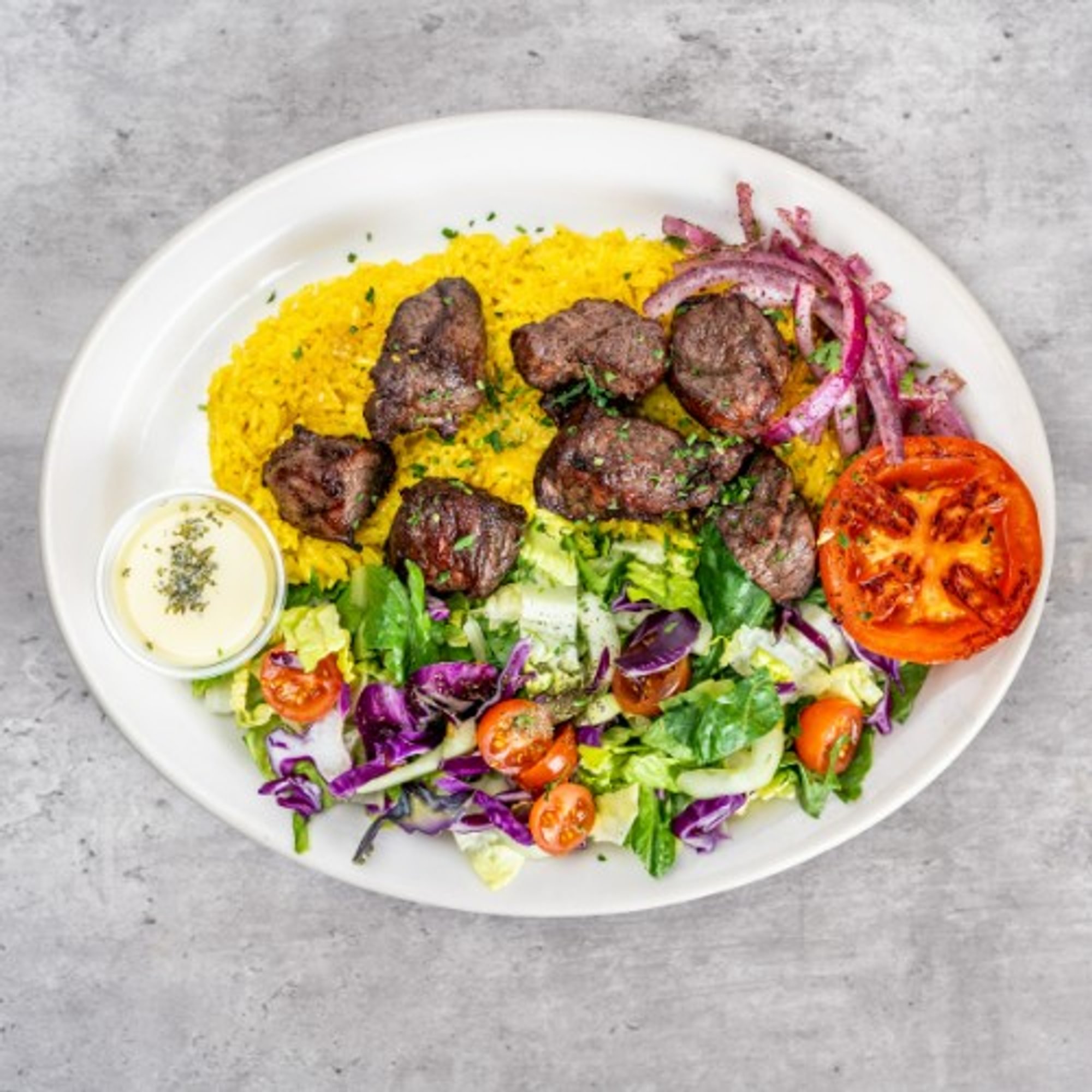 Lamb Shish Kabob Plate