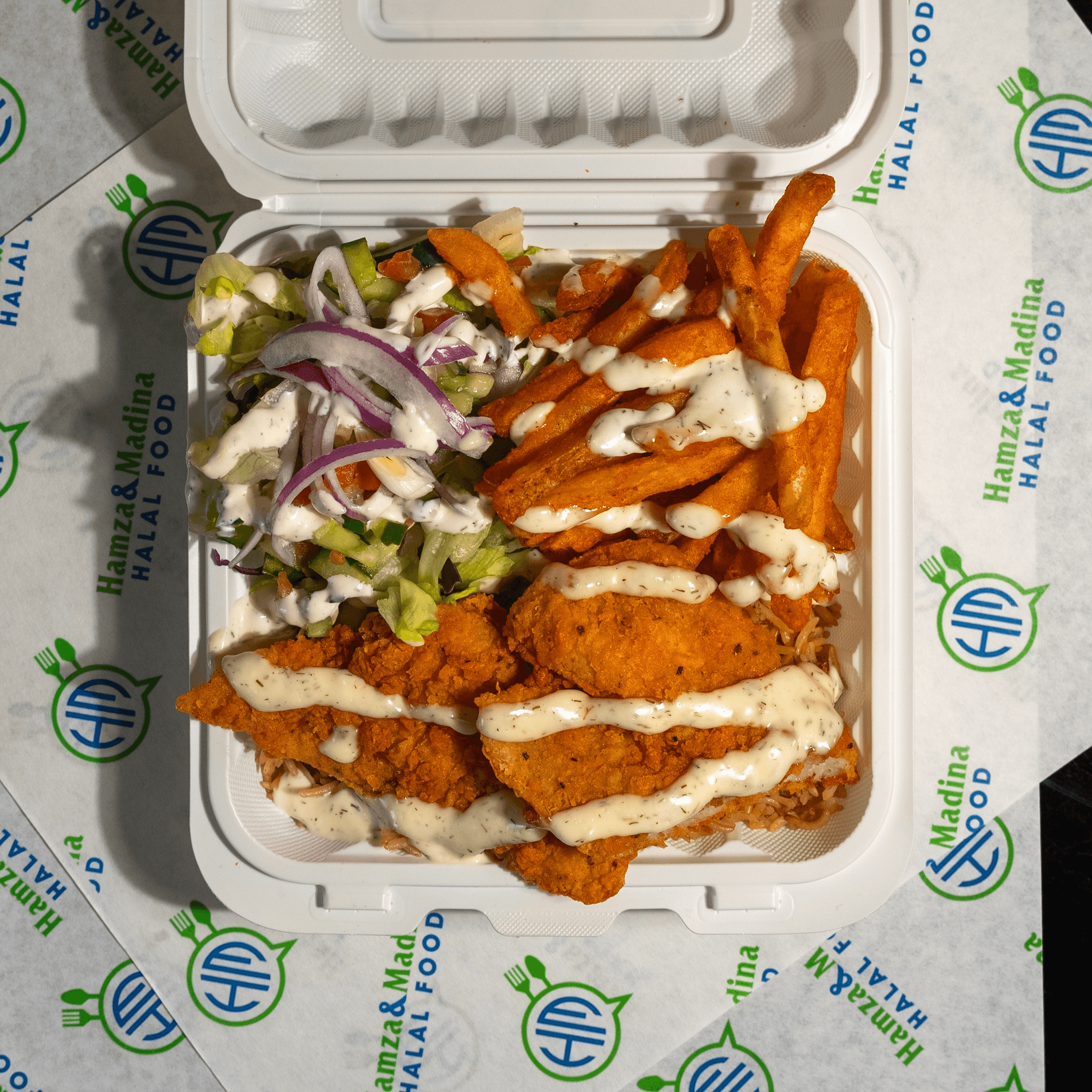 Fish Over Rice Platter