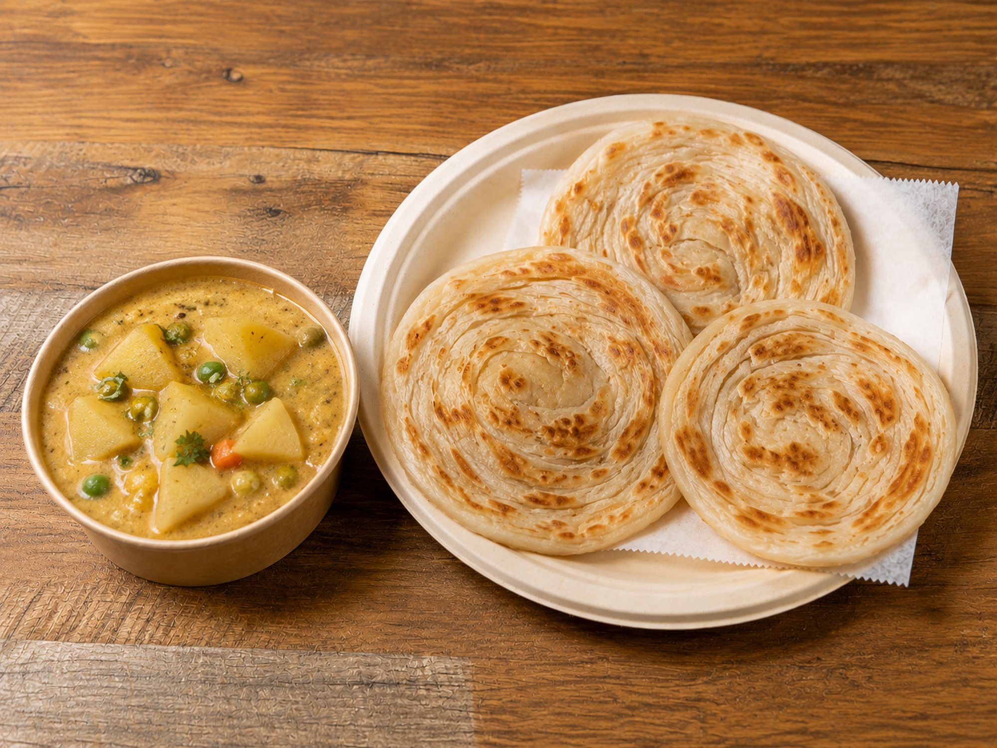 Parotta With Aloo Korma