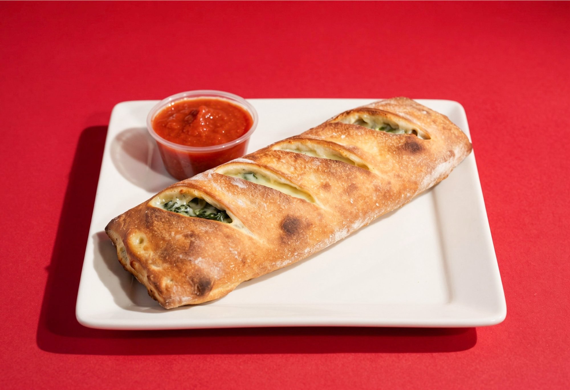 Spinach Saute & Mozzarella Stromboli