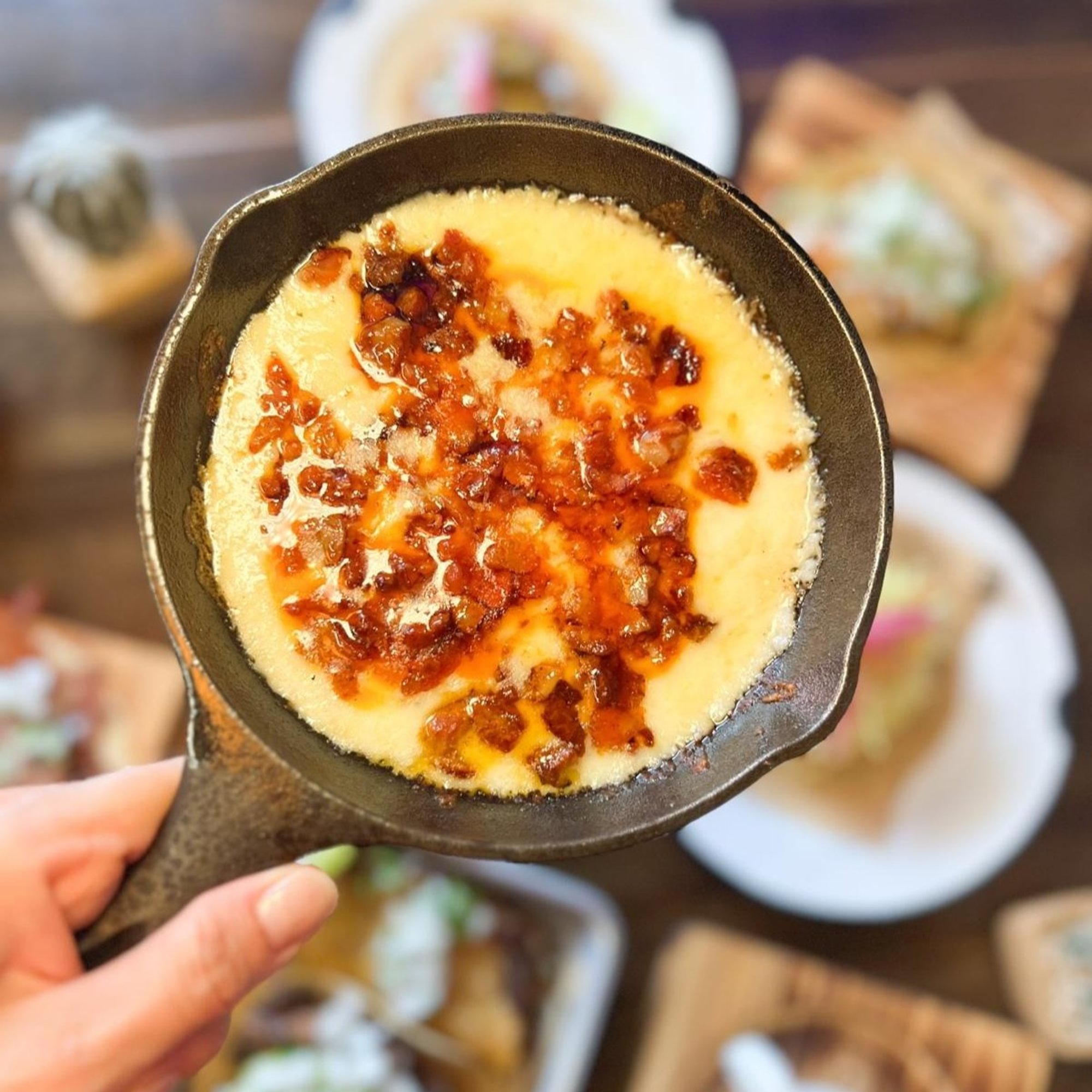 Queso fundido with chorizo