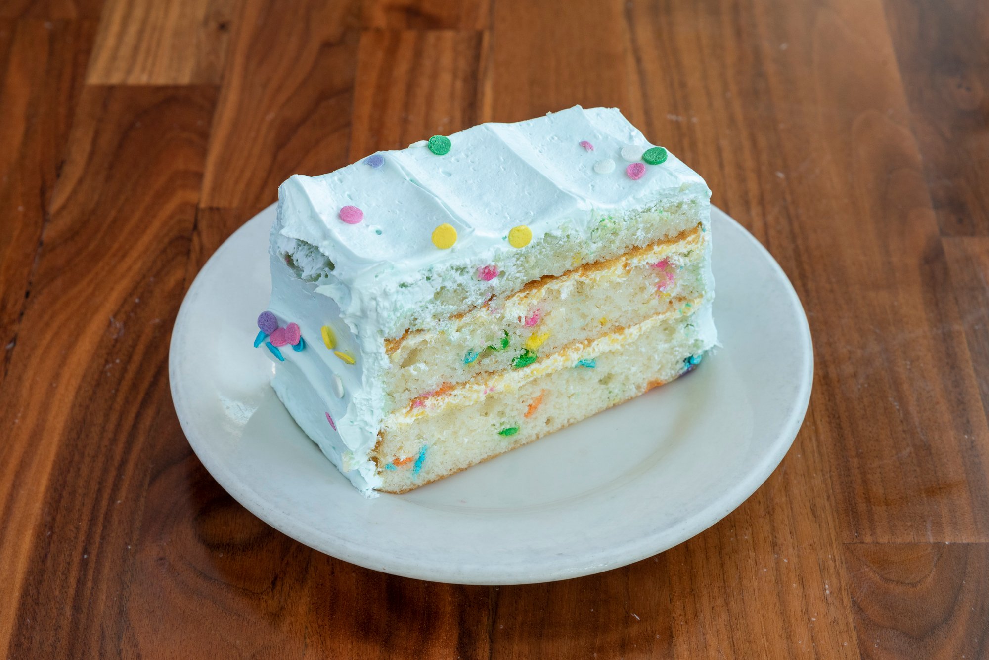 Celebration Cake (white), slice