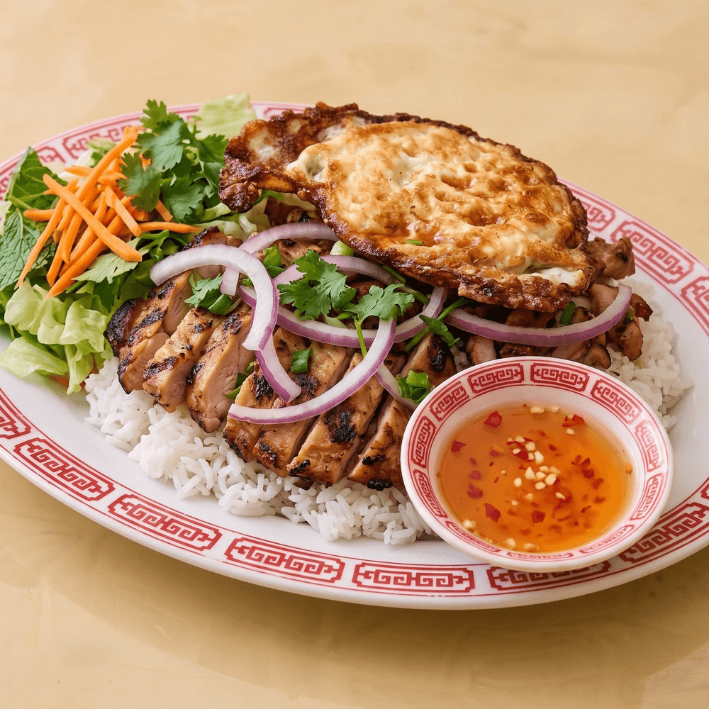Grilled Lemongrass Chicken Rice Plate