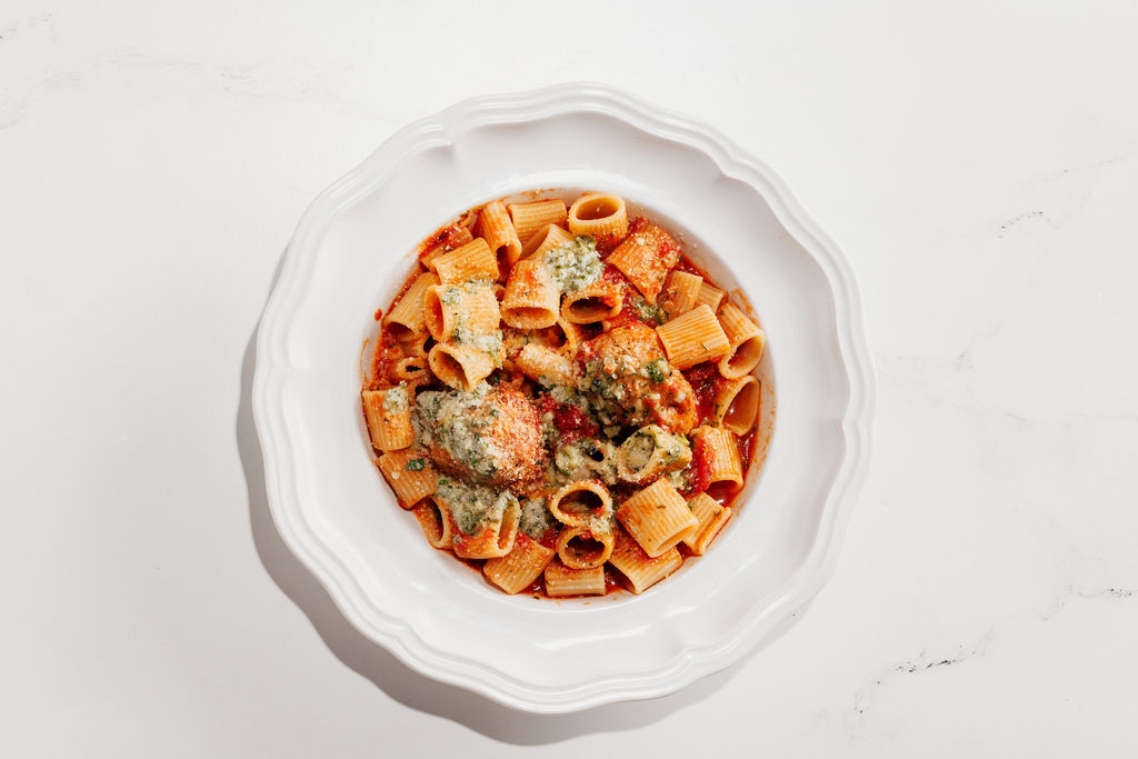Rigatoni & Porchetta Meatballs